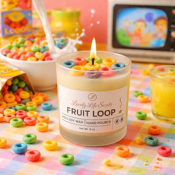 Lovely Life Scents Other - Fruit Loop Scented 11oz Premium Soy Wax Candle from Lovely Life Scents